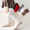 Spring Autumn Baby Children Girl Socks Solid Color Stockings School Student Uniform Knee High Long Sock Kids Princess Bow Socks