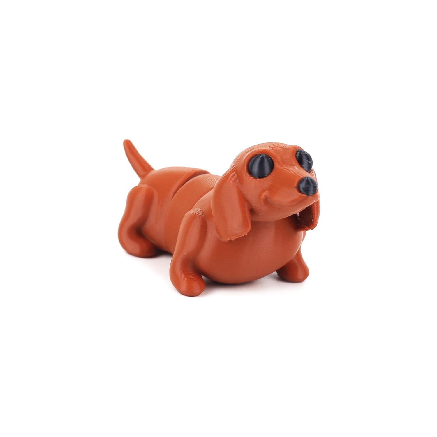 

3D printed sausage dog pendant, a new unique animal decoration ornament with movable joints and pressure relief toy