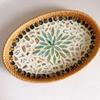 Rattan Fruit Plate Fruit Basket, Oval Hand-woven Shell Tray Household Living Room Snack Desktop Storage Trays