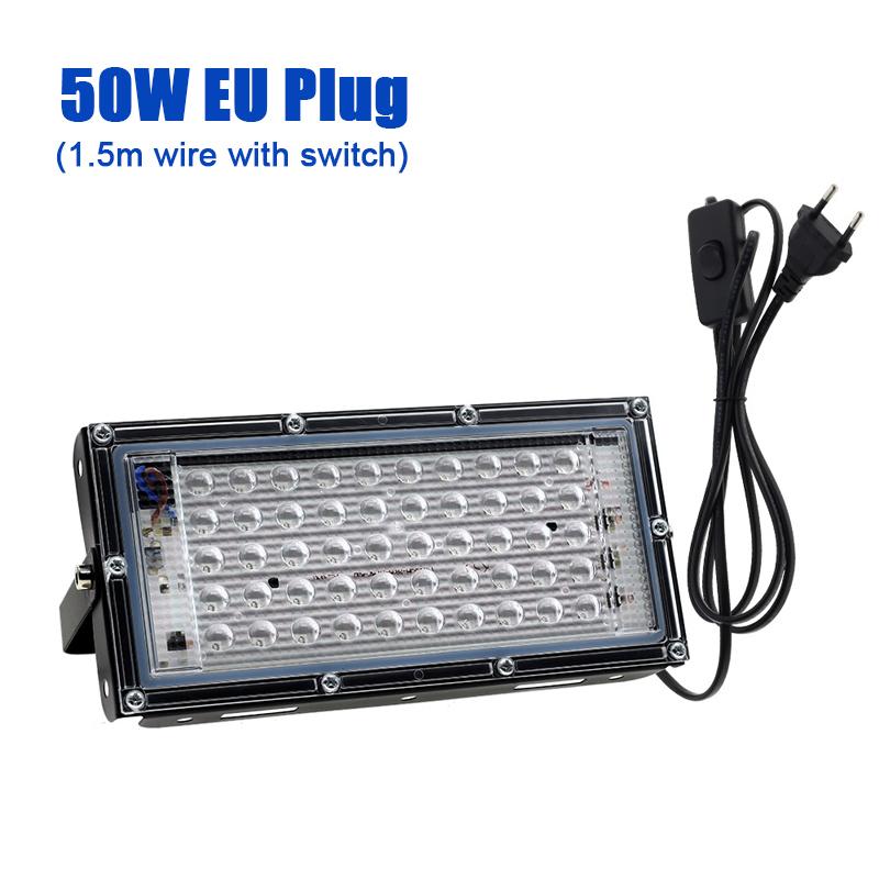 50W 100W 200W UV Flood Light AC220V 395nm 400nm Ultraviolet Fluorescent Stage Lamp With EU Plug For Bar Dance Party Blacklight