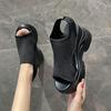 Thick-soled High-heeled Mesh Breathable Wedge-heeled Fish-mouth Shoes Sports and Casual Sandals for Women Heels Women