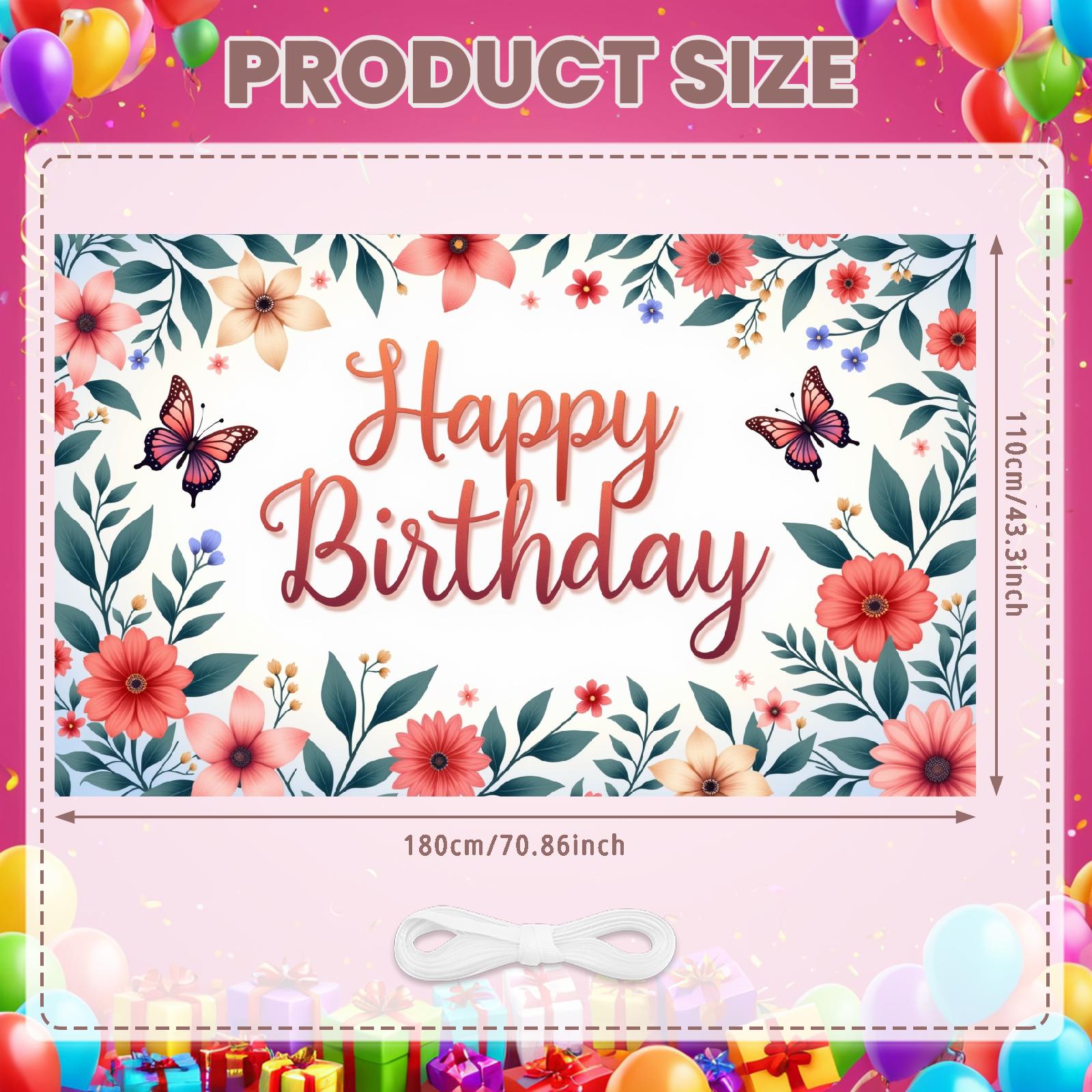 

Celebration Banner Decorative Pattern Birthday Decor Birthday Party Banner Colorful Design Floral Design For Family Gathering