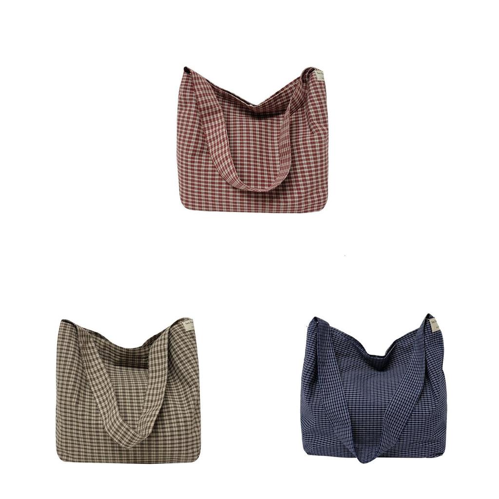 Urban Style Large Capacity Cotton Shoulder Bag With Pouch For Casual Outings