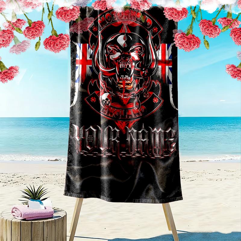 Name Custom Band Motörhead Print Beach Towel, Large Soft Quick Dry Towel for Beach Camping Swimming