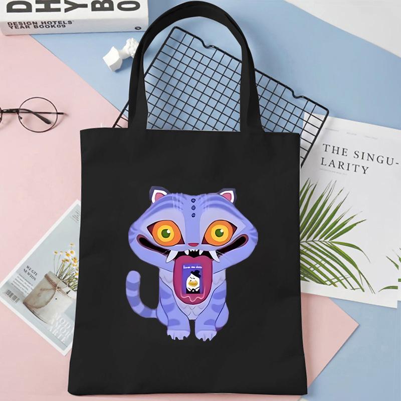 KPOP Demon Hunter Tiger Print Student Shoulder Canvas Bag Shopping Tote Bag KTB