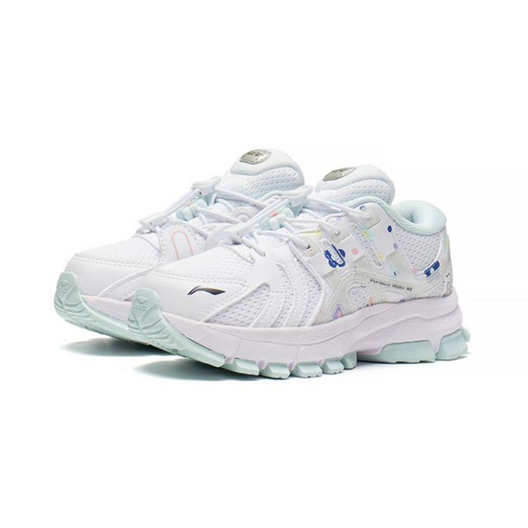 Li Ning Kids Lijun Comfortable Versatile Low-Top Non-Slip Shock Absorbing Wear-Resistant Sports Casual Shoes Kids Shoes White YKNS062-2