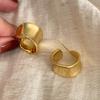 ANENJERY Metal Glossy Chunky Earrings for Women Fashion Geometric Golden Silver Color Earrings Jewelry Brincos