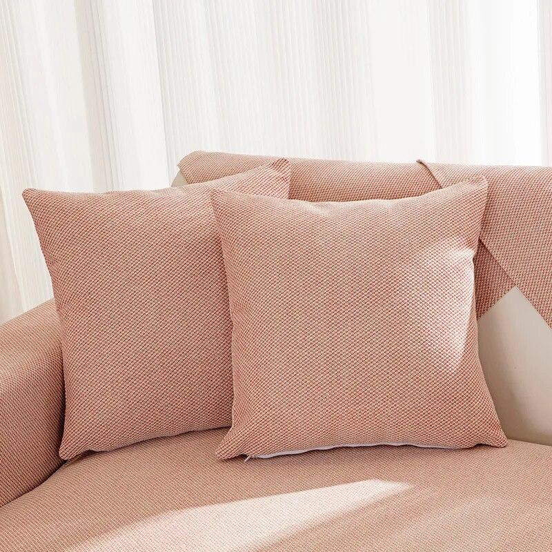 Living Room Cotton Sofa Towel Anti-Pet Scratch Protection Sofa Cover Solid Color Sofa Cushion Cover Universal Non-Slip Cushion