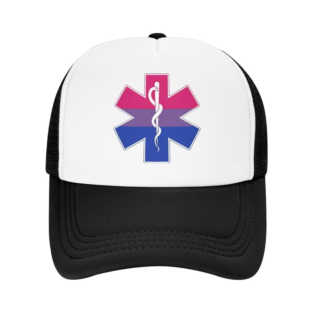 Star Of Life Bi Pride Mesh Sun Hats Healthcar Running Hippie Dropshipping Snapback Cap Couple Women Casual Print Trucker Hat