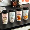 Kitten and Puppy Cup High Cup Milk Tea Cup with Lid Ceramic Souvenir Girl Couple Coffee Cup Student Water Cup