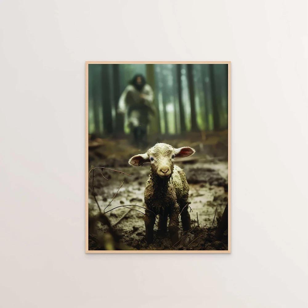 Jesus Christ Canvas Postres Christian Jesus Portrait Wall Art Print Poster I Will Walk with Christ Bible Verse Gift Poster