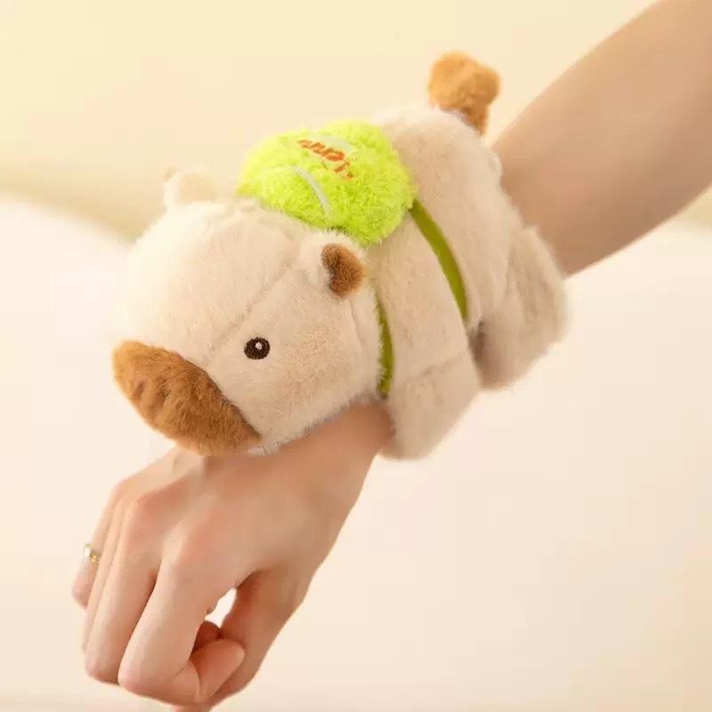 Nydelig Capybara Dyr Slap Snap Wrap Armbånd Plysj Kosedyr Kawaii Capybara Håndring Armbånd Barn Morsomme Leker