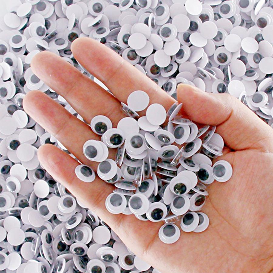 100pcs 0.8-1.5cm Doll DIY Activity Eyes Black/Color Handmade Decoration Eyes & Adhesive Backing Handmade Material Accessories