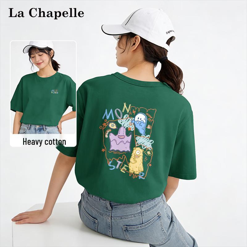 La Chapelle Women s Loose Fit Monster Print Cotton T-Shirt M