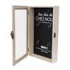 Les Trésors De Lily [Q0790] - Wooden Key Box 'Message' Black Beige (Our Keys)(6 Hooks) - 30x19x5 Cm