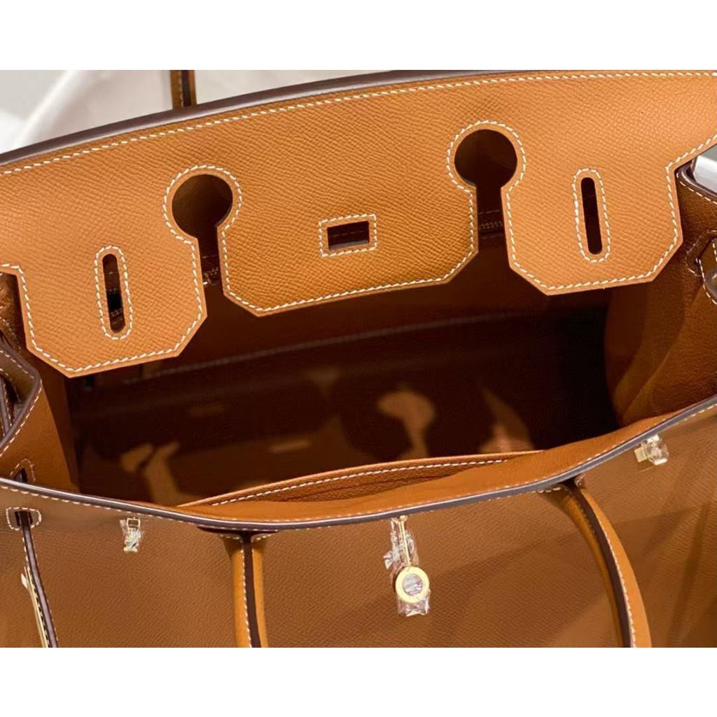 Außennäht Rindsleder Platin-Wrap-Obermaterial Rindsleder Handtasche BK25/30/Rindsleder Große Kapazität Vielseitige Damen-Tasche