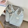 11 Fresh and Sweet Denim Star Printed Vest Bag Versatile Large Capacity Commuter Shoulder Bag Tote Bag