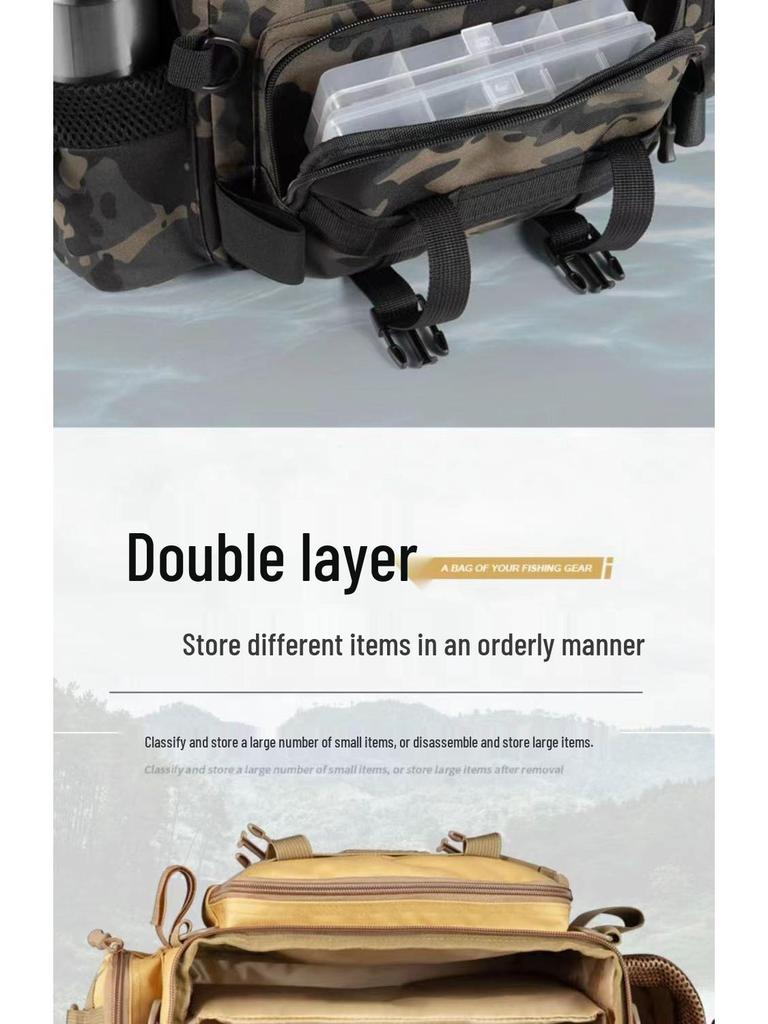 Wielofunkcyjna torba wędkarska: Przechowywanie przynęt, Plecak biodrowy i na ramię, Organizer na sprzęt i wędki