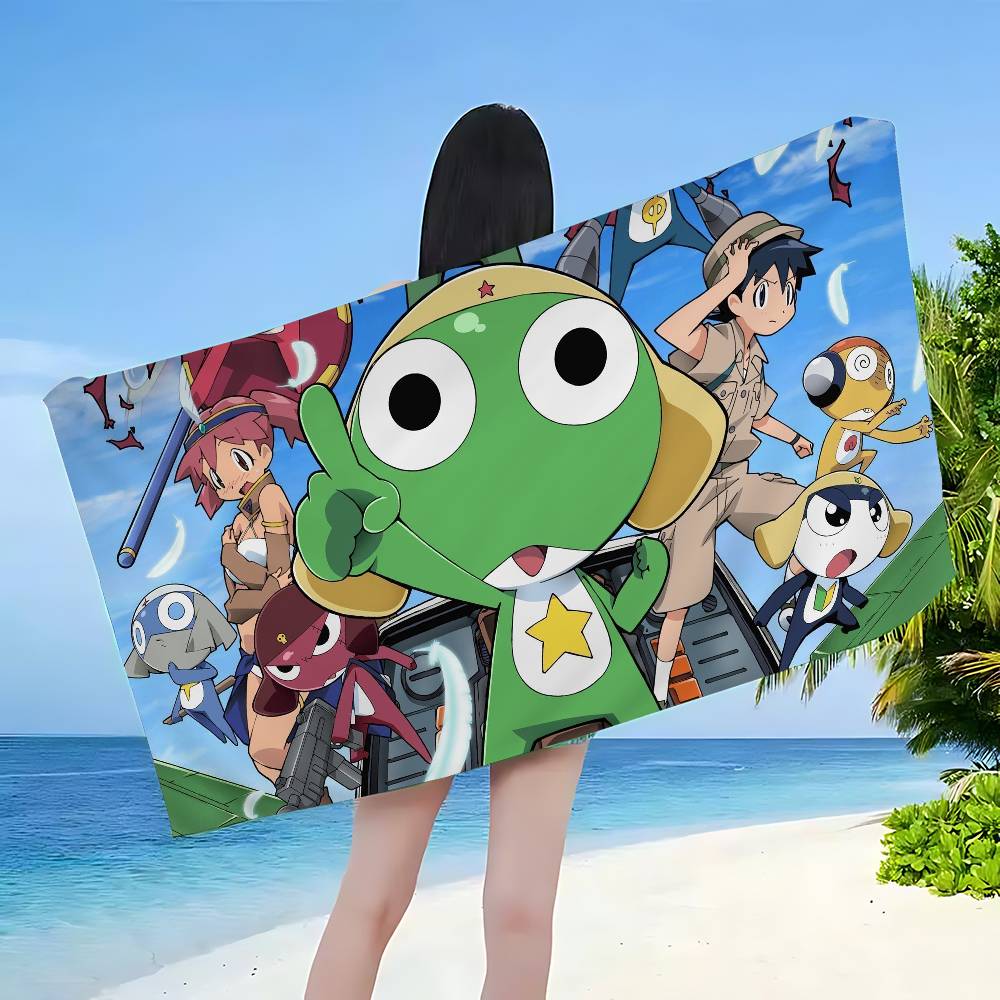 Keroro Frog Cool Gunsou Sergeant Beach Towel Colorful Bath Towels Microfiber Quick Dry Sand Free Beach Yoga Spa Gym Pool