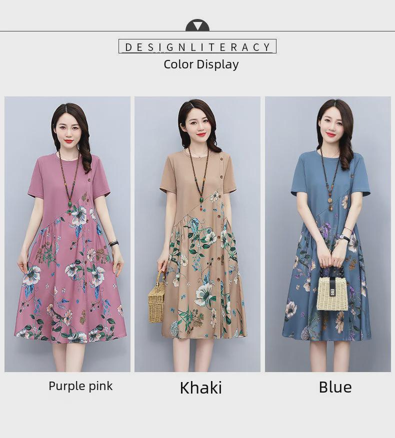 Léto 2022, dámské volné šaty do A s retro potiskem: Lichotivé, ležérní a lehké