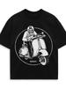 Men's T-Shirt with Skull Scooter Graphic Fashionable Casual Wear Graphic Short Sleeve Men's T-s