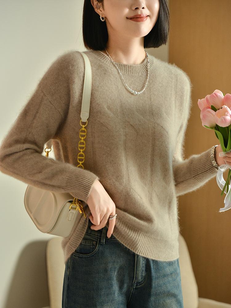Dámský kašmírový svetr Qinghe kašmír 30% kašmír 70% vlna podzimní a zimní kašmírový svetr měkký a teplý