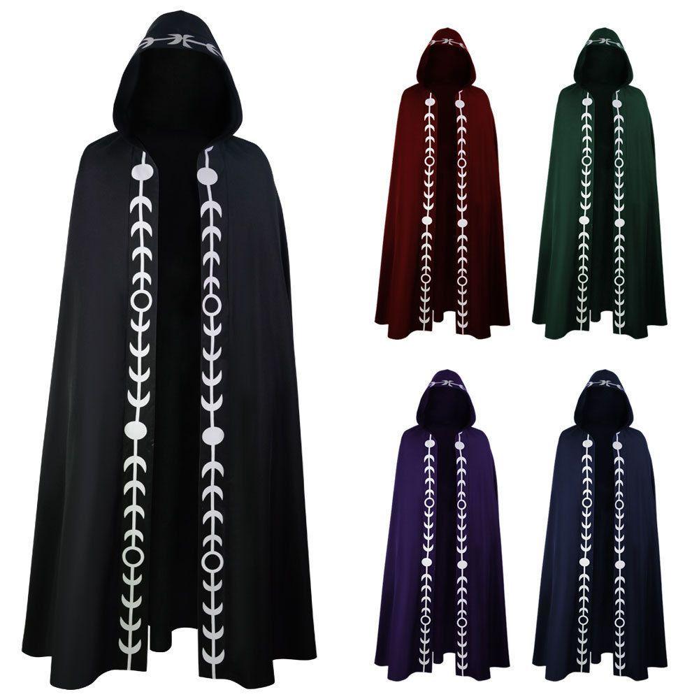 Halloween Men's Party Middle Ages Cloak Gothic Long Cape