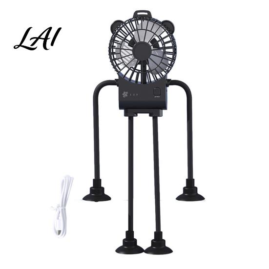 Clip-on Fan for Baby Stroller Octopus Suction Cup Mini Fan Flexible Legs Desk Clip with 3 Multi Functional Portable Speed Quiet USB Rechargeable