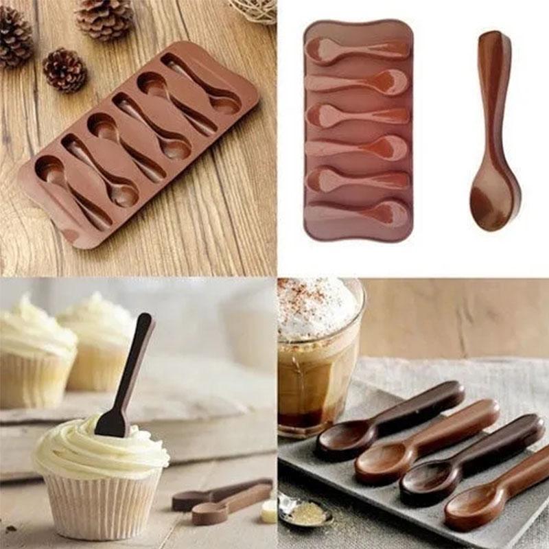 1 Pcs Mold Silicone Baking Cake Decorating Cake Chocolate  Mold DIY Six Spoons Mould
