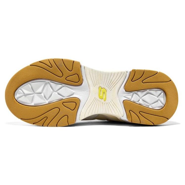 Skechers Stamina V3 Mecha Shoes Three Generations Mesh Synthetic Leather Comfortable Versatile Low-Top Dad Shoes Men Sneaker White Yellow 894162-WYL