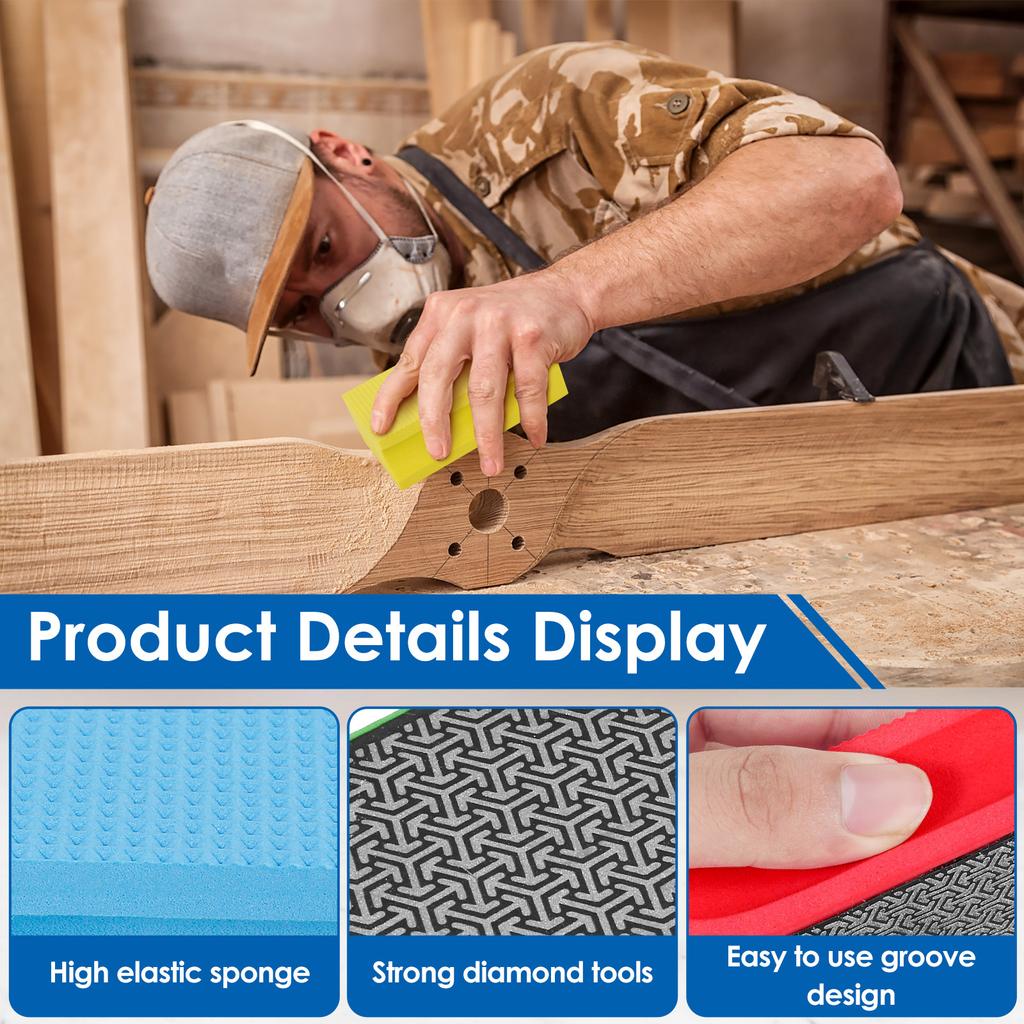 4pcs Diamond Hand Polishing Pads 60/100/200/400 Grit Reusable Wet And Dry Diamond Hand Polishing Plates