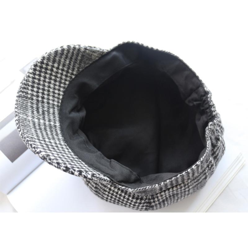 Luksus Ull Beret Kvinner Høst Vinter Pledd Kepi Retro Andenebb Hat Trend Malerhatter Koreansk Britisk åttekantet hatt