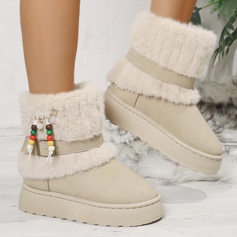 

Модные ретро пушистые меховые ботинки на платформе женские зимние теплые на флисовой подкладке слипоны ботильоны женские на толстой подошве хлопковые стеганые туфли 43 бежевый