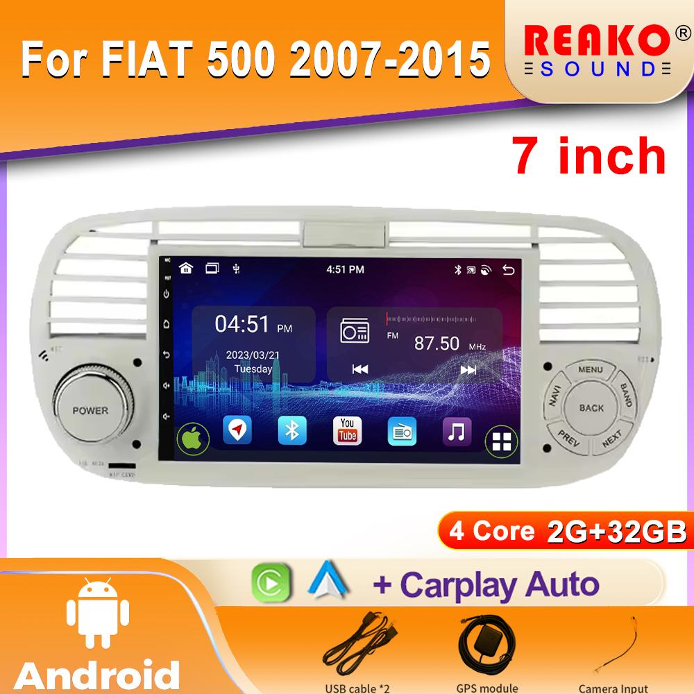 7 Zoll Android Auto Für Fiat 500 2007-2015 Auto Head Unit Multimedia Video Player Stereo GPS Navigation 4G WIFI BT 2din DVD