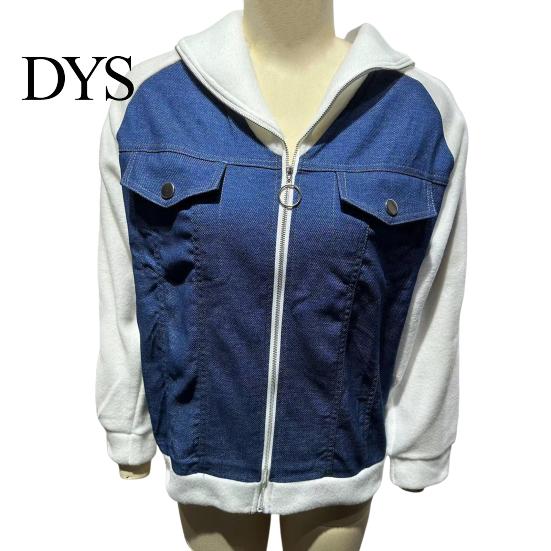Women Outerwear Fall Winter Jacket Color Matching Zip-up Pockets Cardigan Long Sleeves Chest Flap Pocket Patchwork Raglan Shoulder Turn-down