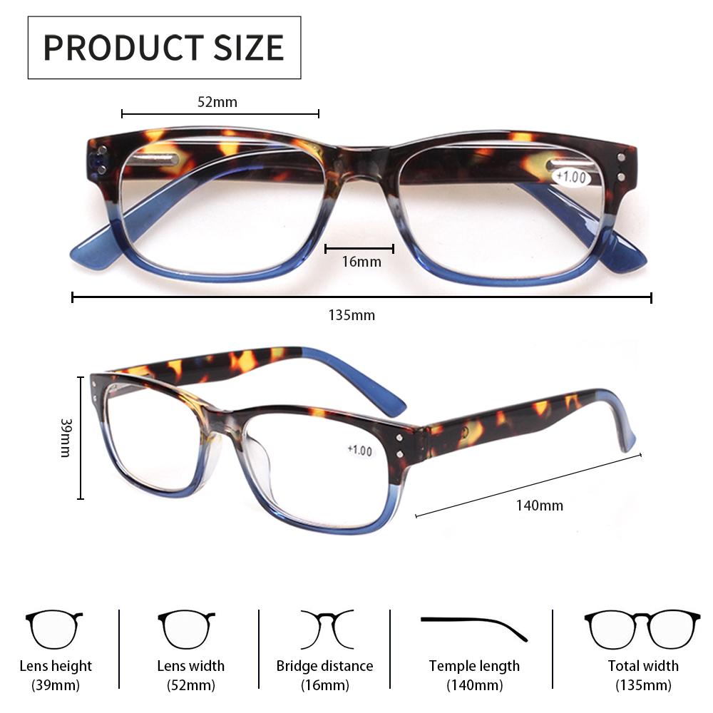 Turezing Reading Glasses Women Men HD Lenses Blue Light Blocking Printed Decorative Frames Prescription Eyeglasses
