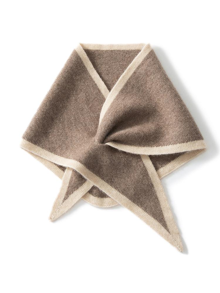 

Women Triangle Scarf Wool Cashmere Blend Neck Ring Neck Warmer Small Scarves Shawl Autumn Winter Cowl 2 Tones Soft Knit Acc