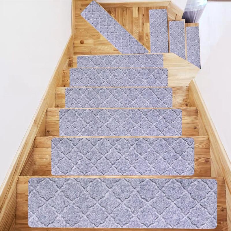 1PC 76x20.3cm Home Soft Self-adhesive Stair Stepping Mat Stair Carpet Protector Rug Non-slip Variety Pattern Water Absorption