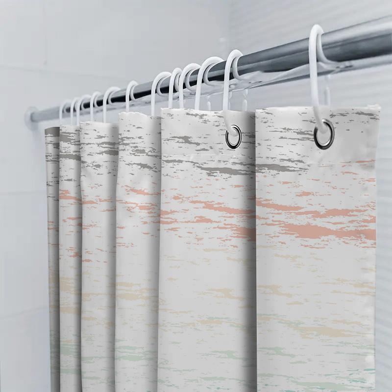 Fashionable Shower Curtain With Waterproof Print Modern Home Decor Item For Bathrooms Easy Installation And Maintenance Availabl