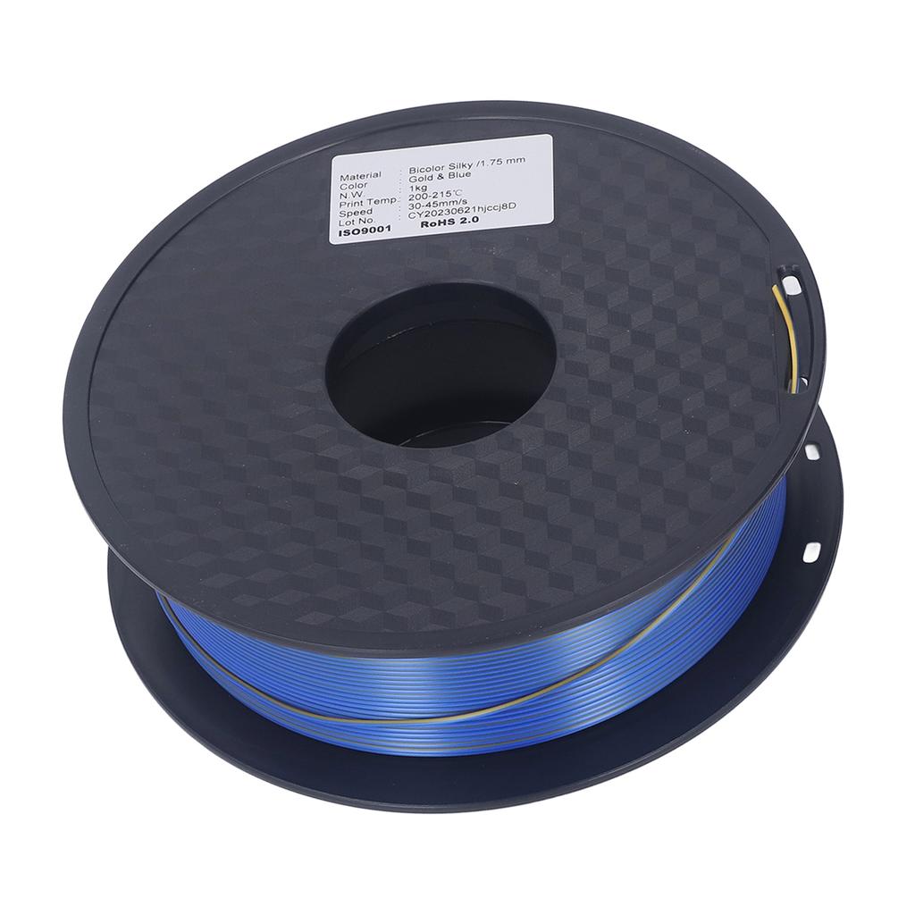 1.75mm PLA Filament Gold Blue Dual Colors Silk Filament 3D Printing Consumable 30?45mms Speed
