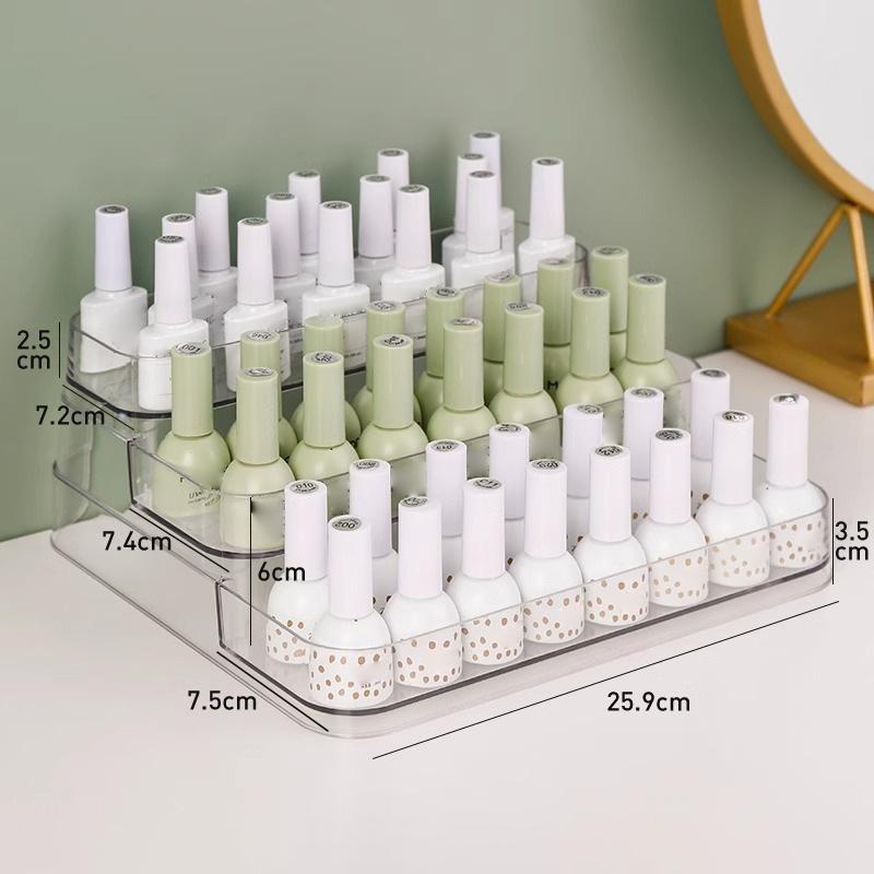 3 Layers Acrylic Nail Polish Display Organizer Shelf Clear Cosmetic Rack Tools Holder Frame Jewelry Perfume Stand Storage Box