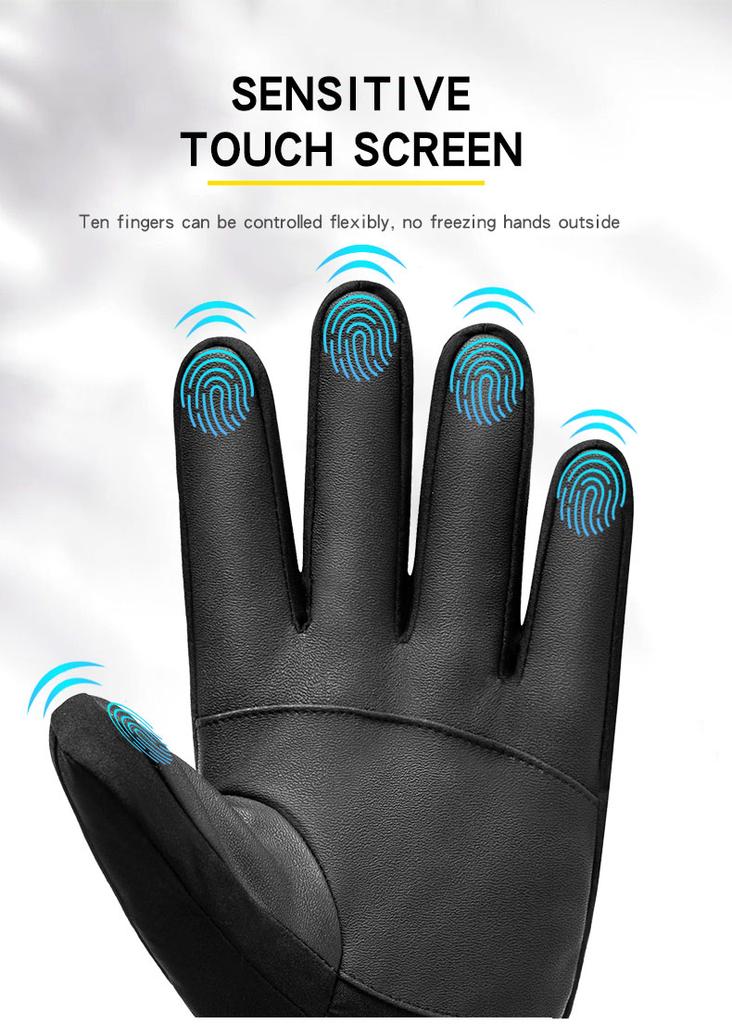 Winter Ski Gloves Waterproof Cold-proof Velveteen-thickened Outdoor Sports Warm Cycling Gloves