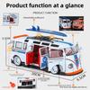 Simulation 1/32 Scale Volkswagen T1 Transporter Model Sound Light Bus Toy Vehicle Children Boy Birthday Gift Miniature Voiture