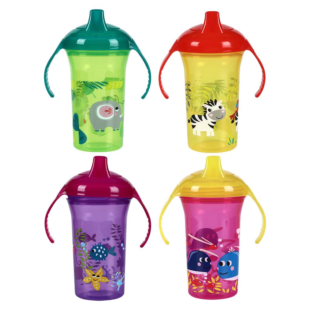 Easy Grip Toddler Training Sippy Cup No Spill 300ml Twin Handle Baby Leaning To Drink Cup for 6 Months and Above
