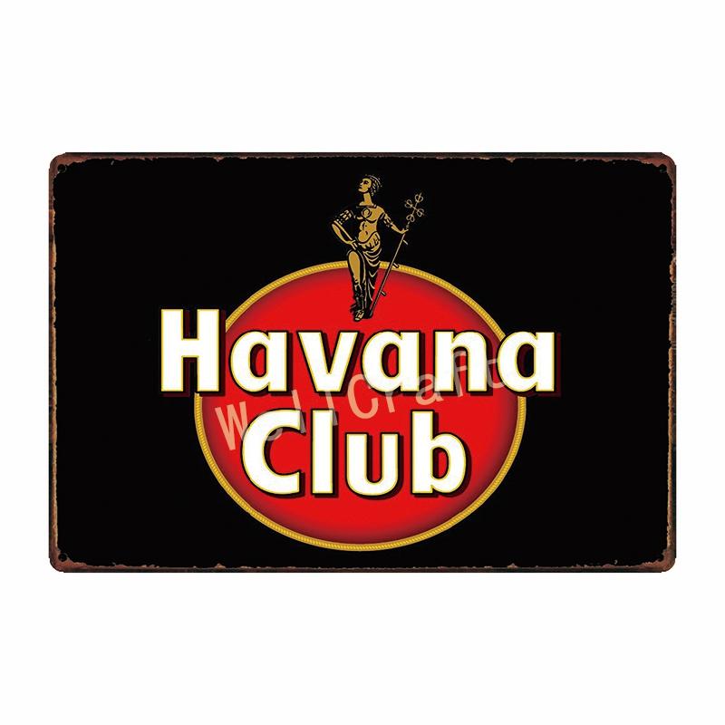 [ WellCraft ] HAVANA CLUB Cartello in Latta Pub Musicale bar Pittura Retrò FG-239
