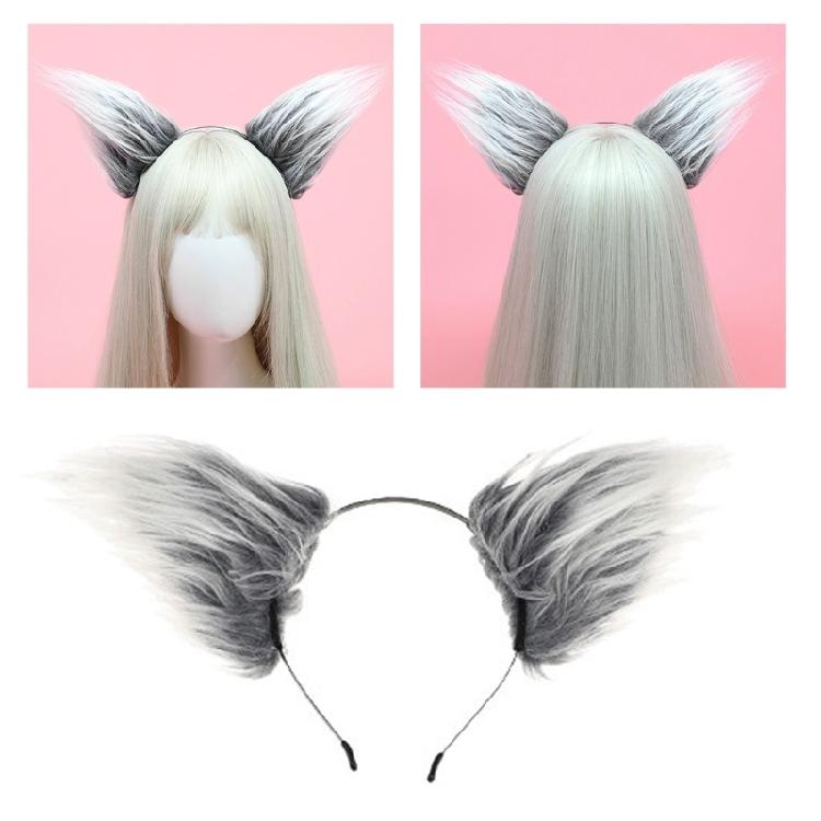 Lovely Plush Tail Animal Tail Foxes Ears Headband Wolf Tail Adjustable Belt for Halloween Christmas Carnivals Party