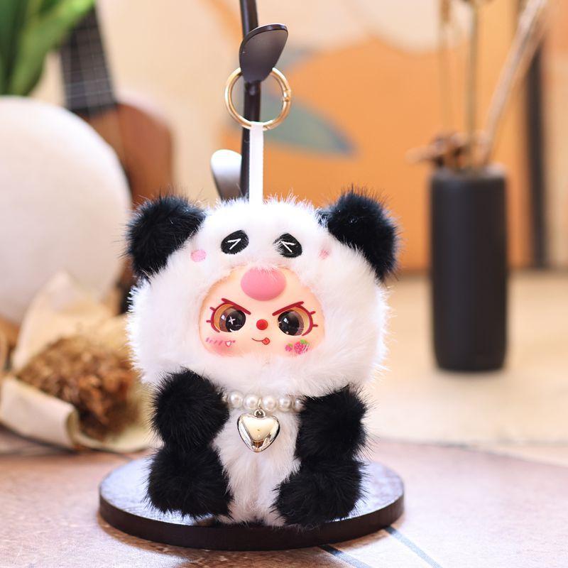 Magic Transformable Plush Keychain with Vinyl Face, Charming Cartoon Bag Charm & Collectible Doll