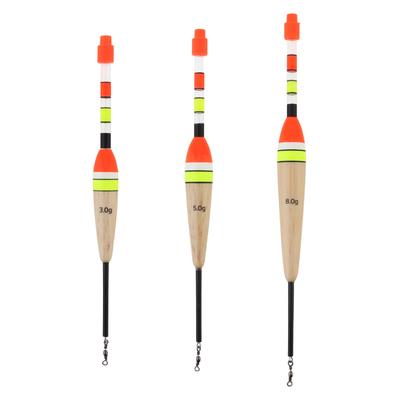 3-Pack 3g/5g/8g High-Visibility Paulownia Wood Rock & Night Sea Fishing Floats, Long Cast Saltwater Floats with Enhanced Buoyancy