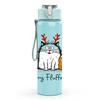 1PC Merry Fluffmas Cat Santa Hat 750ml Color Plastic Sports Water Bottle Leakproof Flip Straw Lid Suitable for Sports Office Home Use