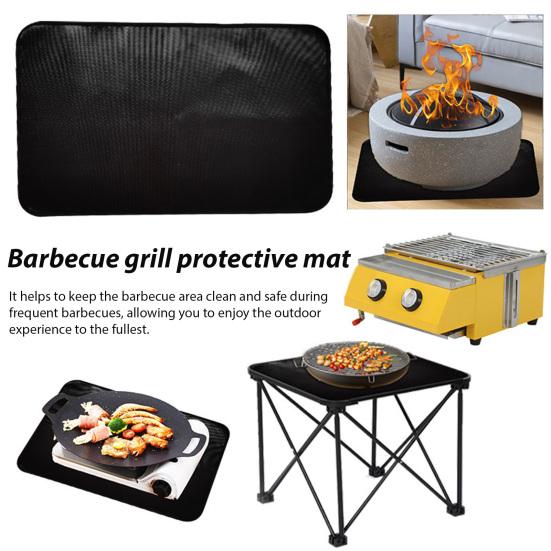 BBQ Brannsikker Matte for Utendørs Grill Dobbeltsidig Silikonbelegg Vanntett